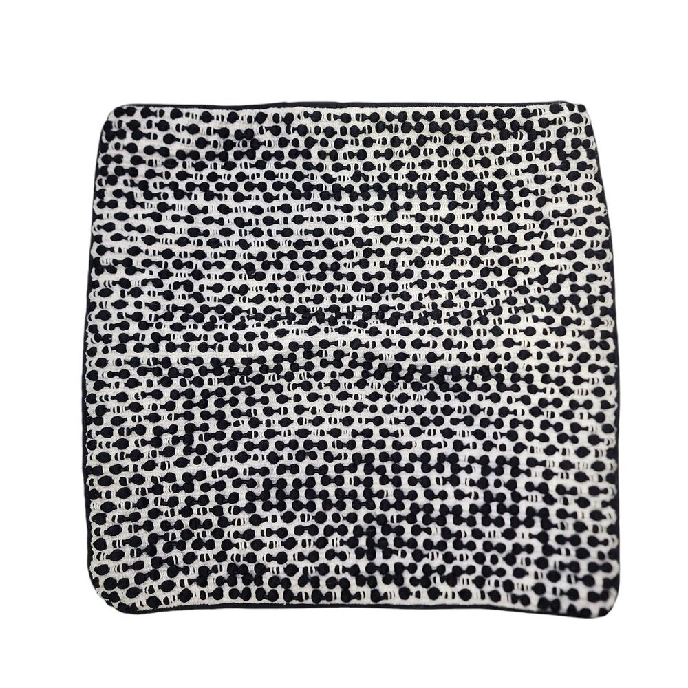 Magnolia Pillow Cover Unisex 18x18 Black White Woven Textured Modern‎ Square